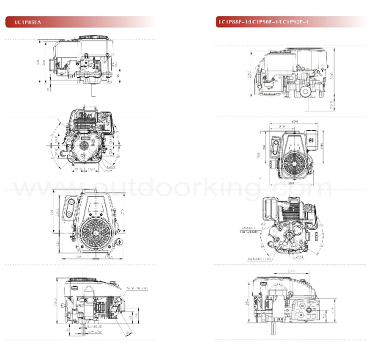 Modal Additional Images for Loncin Genuine Ride On Mower LC1P92F-1 Engine